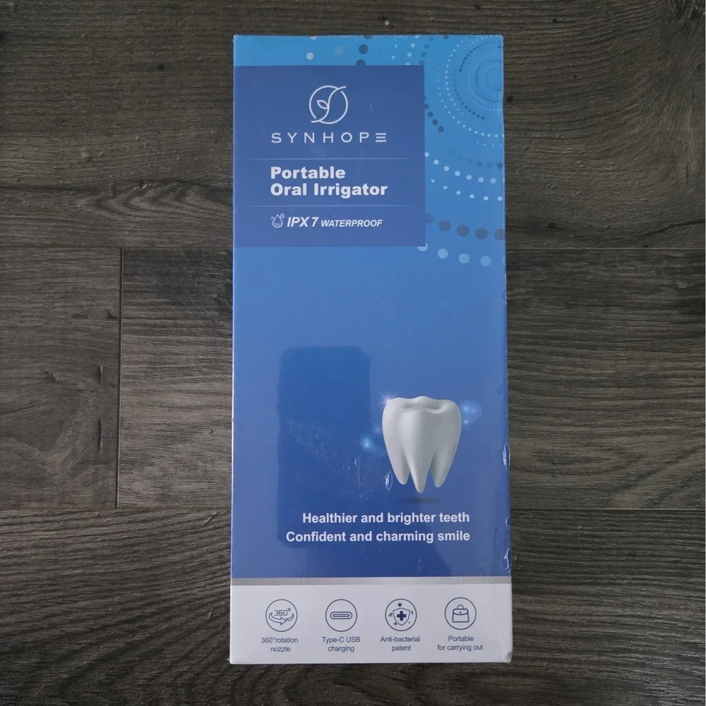 SYNHOPE ML16 Portable Water Flosser Cordless Rechargeable IPX7 White Sealed
